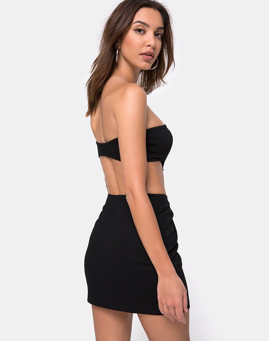Maraya Mini Dress in Zwart met Zilveren Gesp