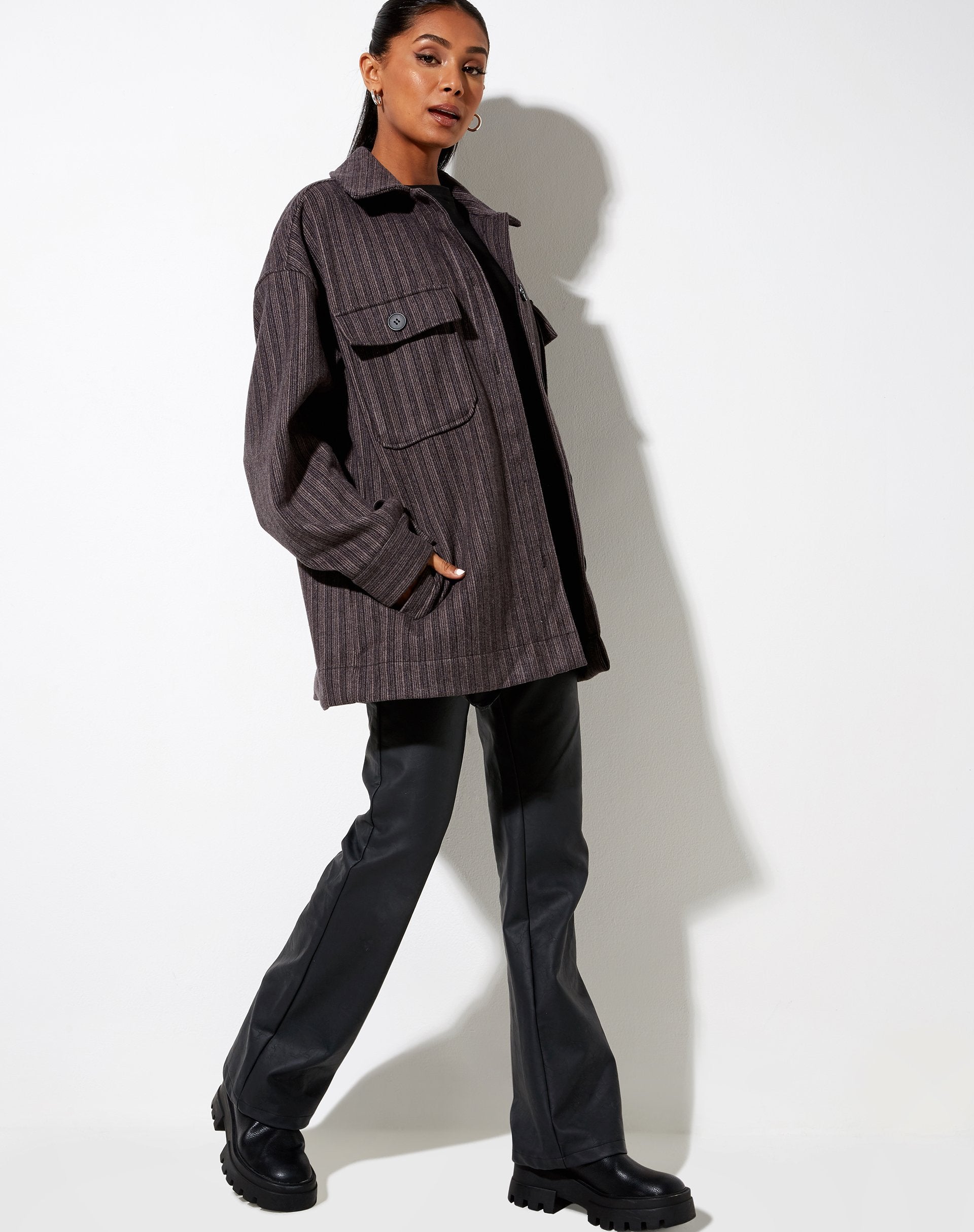 Afbeelding van Marcel Shirt in Stripe Zwart en Grijs
