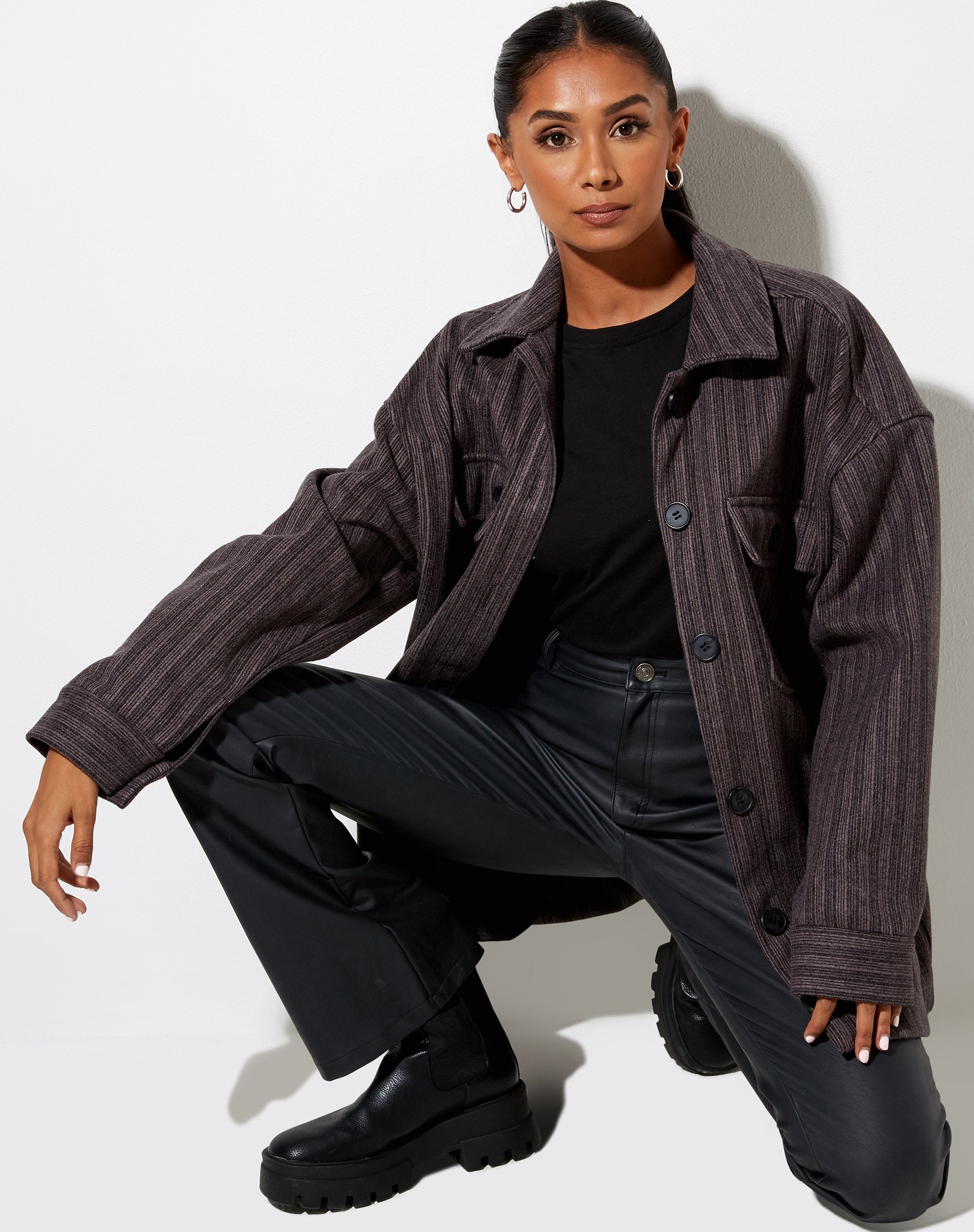 Afbeelding van Marcel Shirt in Stripe Zwart en Grijs