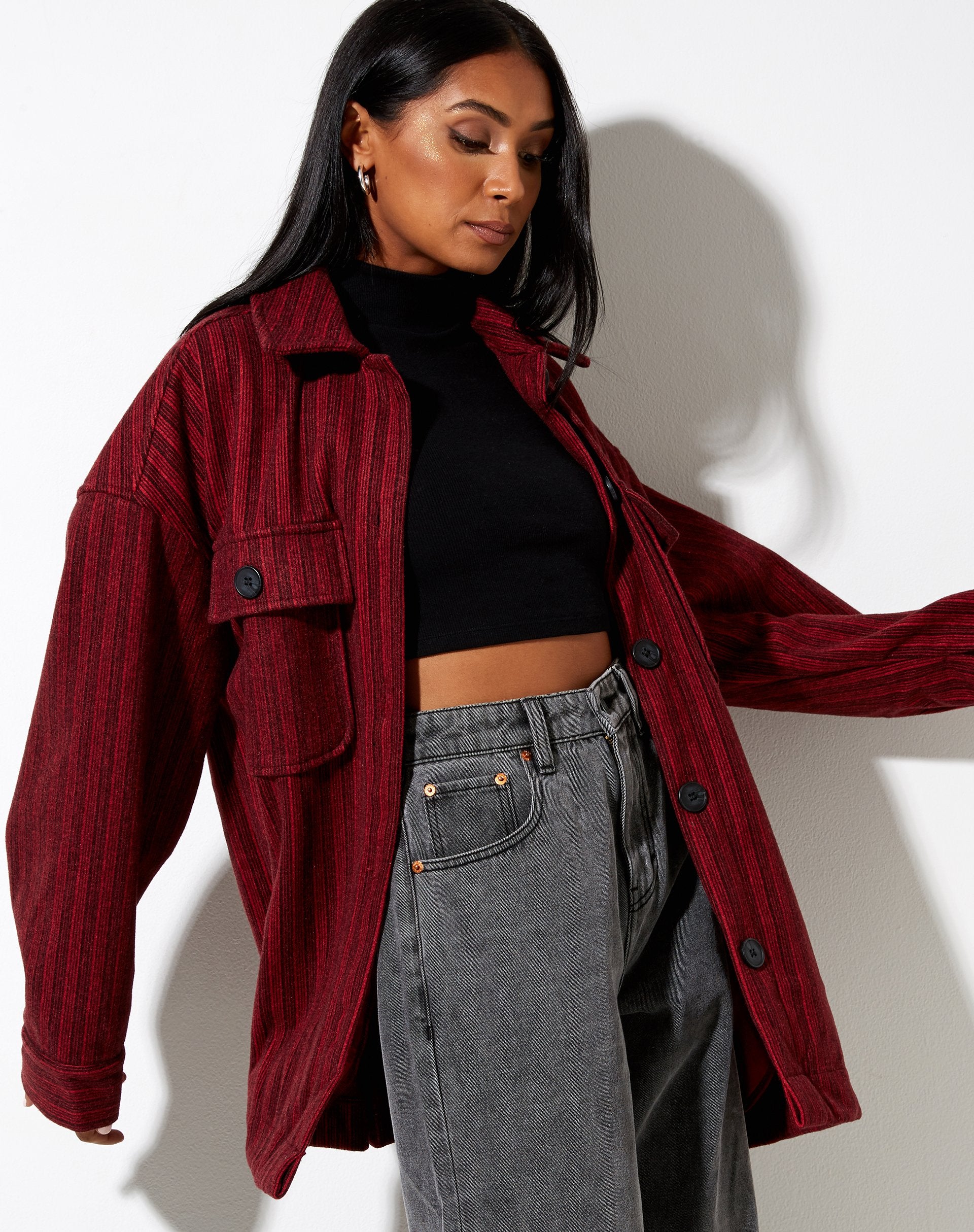 Afbeelding van Marcel Shirt in Streep Zwart en Rood