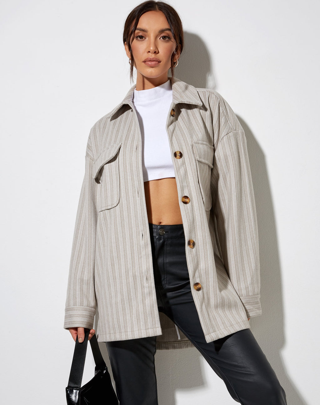 Marcella Overhemd in Stripe Tonal Grey