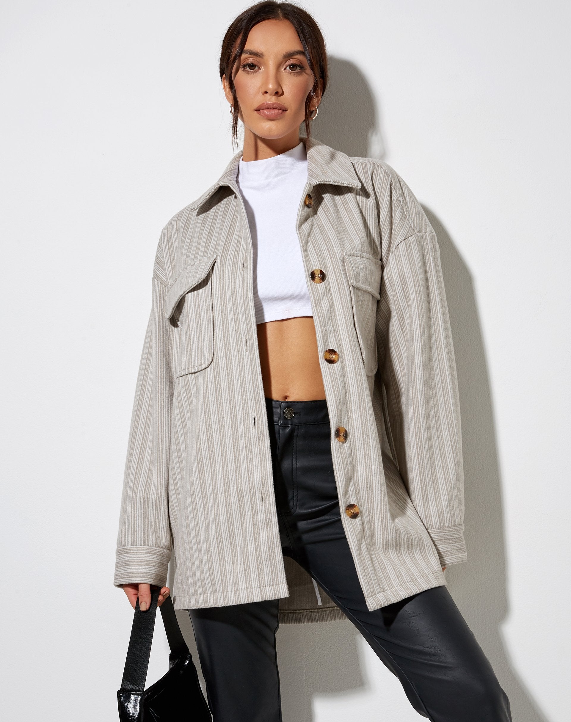 Afbeelding van Marcella Shirt in Stripe Tonal Grey