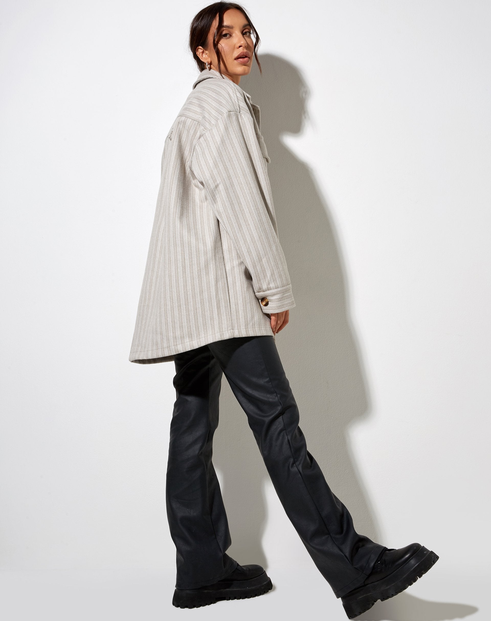 Afbeelding van Marcella Shirt in Stripe Tonal Grey