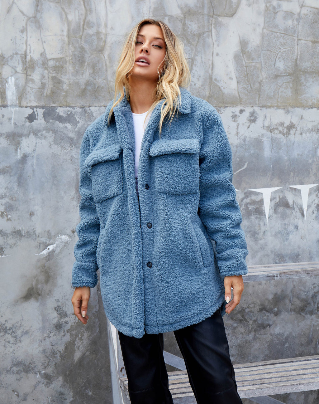 Marcella overhemd in Borg leisteenblauw