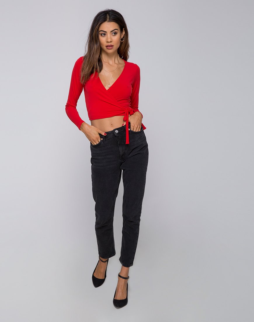 Afbeelding van Marche Wrap Top in Rood