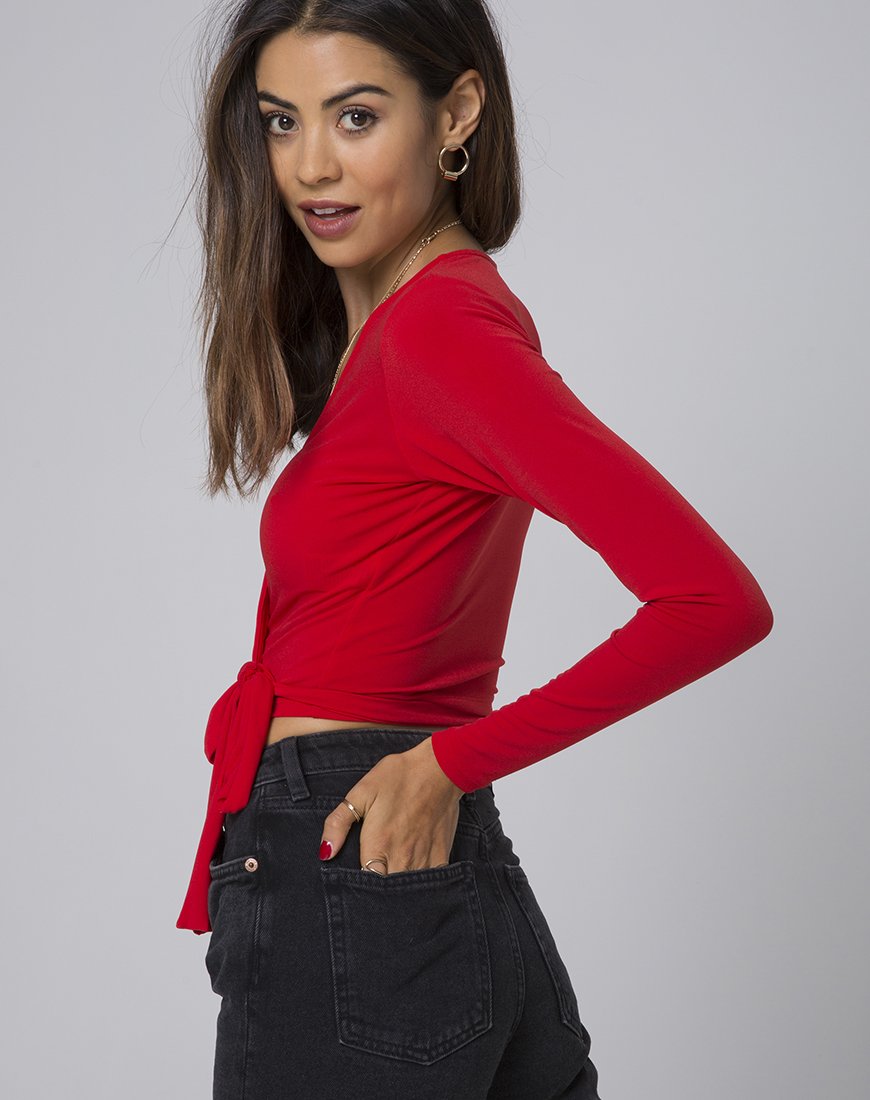 Afbeelding van Marche Wrap Top in Rood