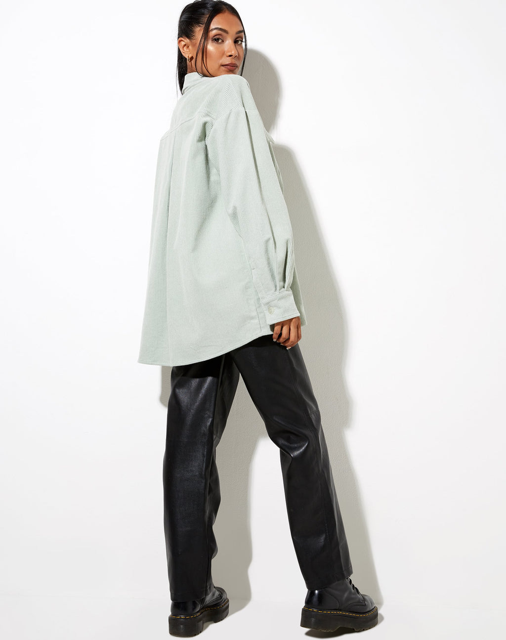 Marcy Shirt in Corduroy Gewassen Blauw