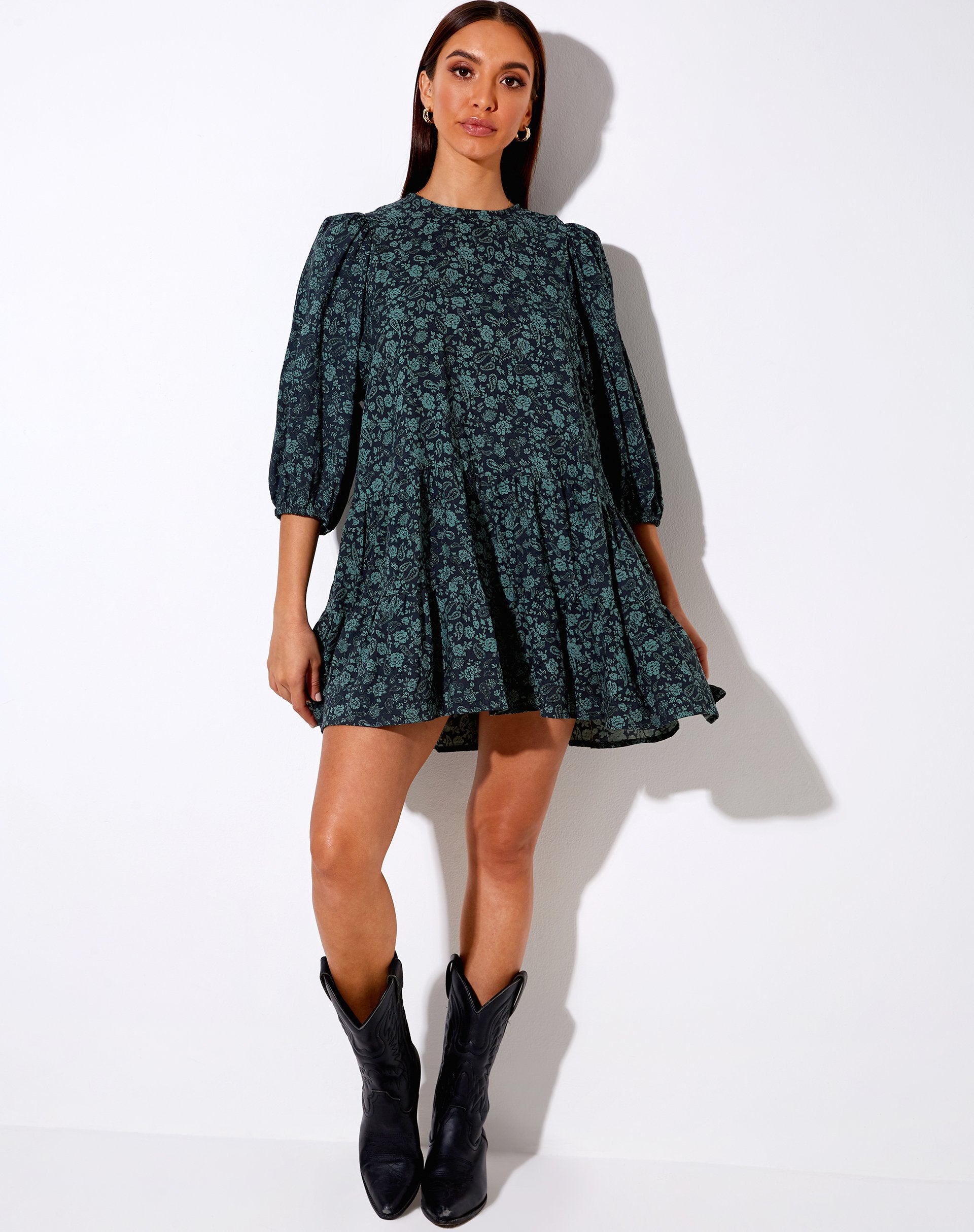 Afbeelding van Mareta Theejurk in Mono Paisley Sage