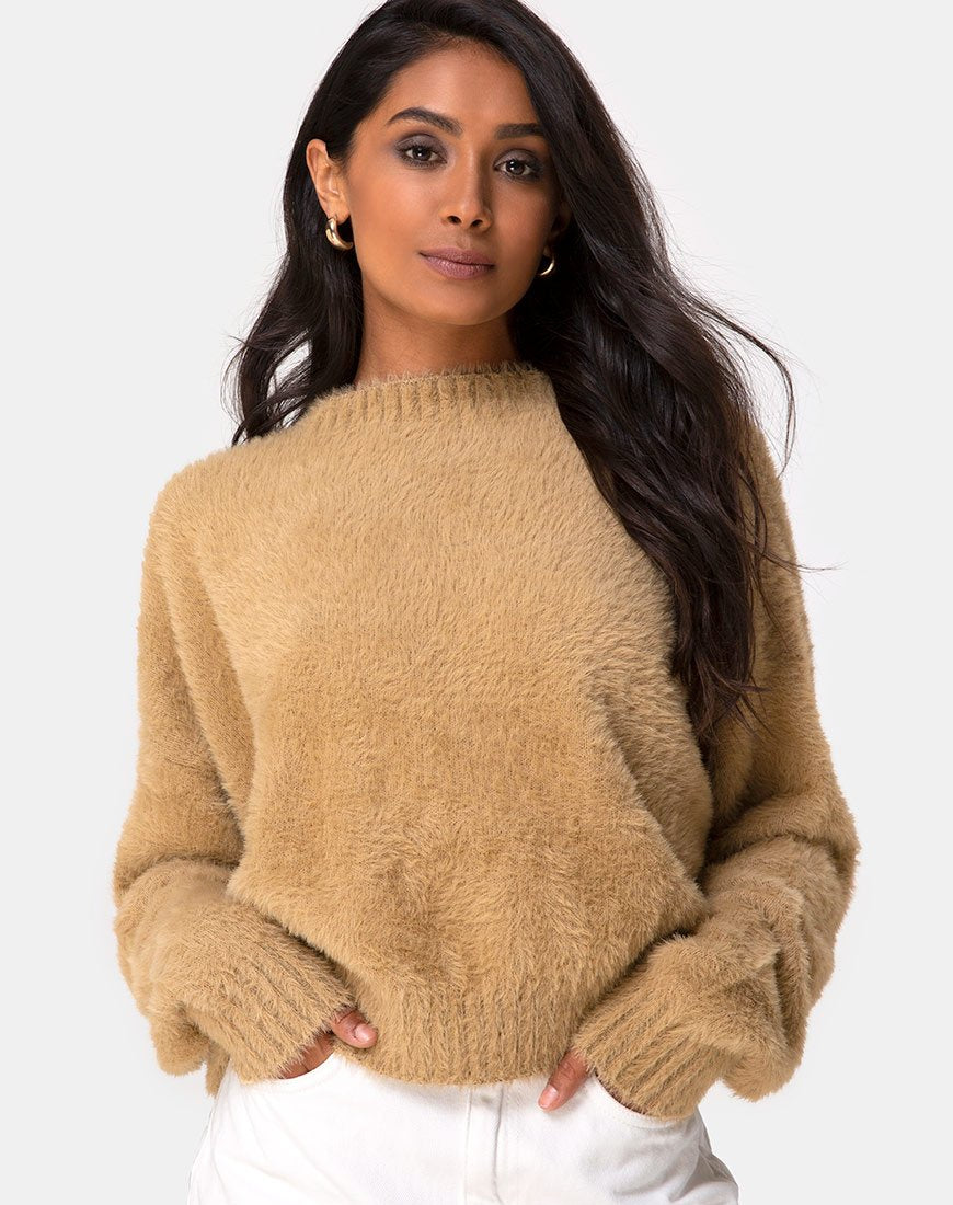 Margo trui in gebreid taupe