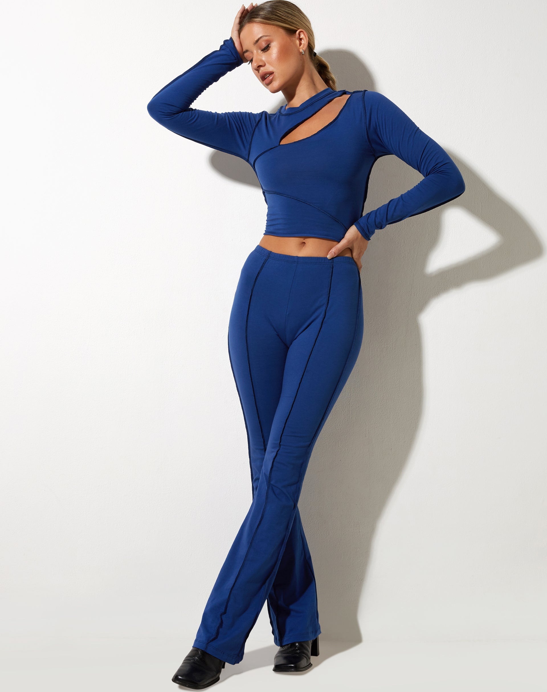 Afbeelding van Marilau Crop Top in Lycra Oogverblindend Blauw