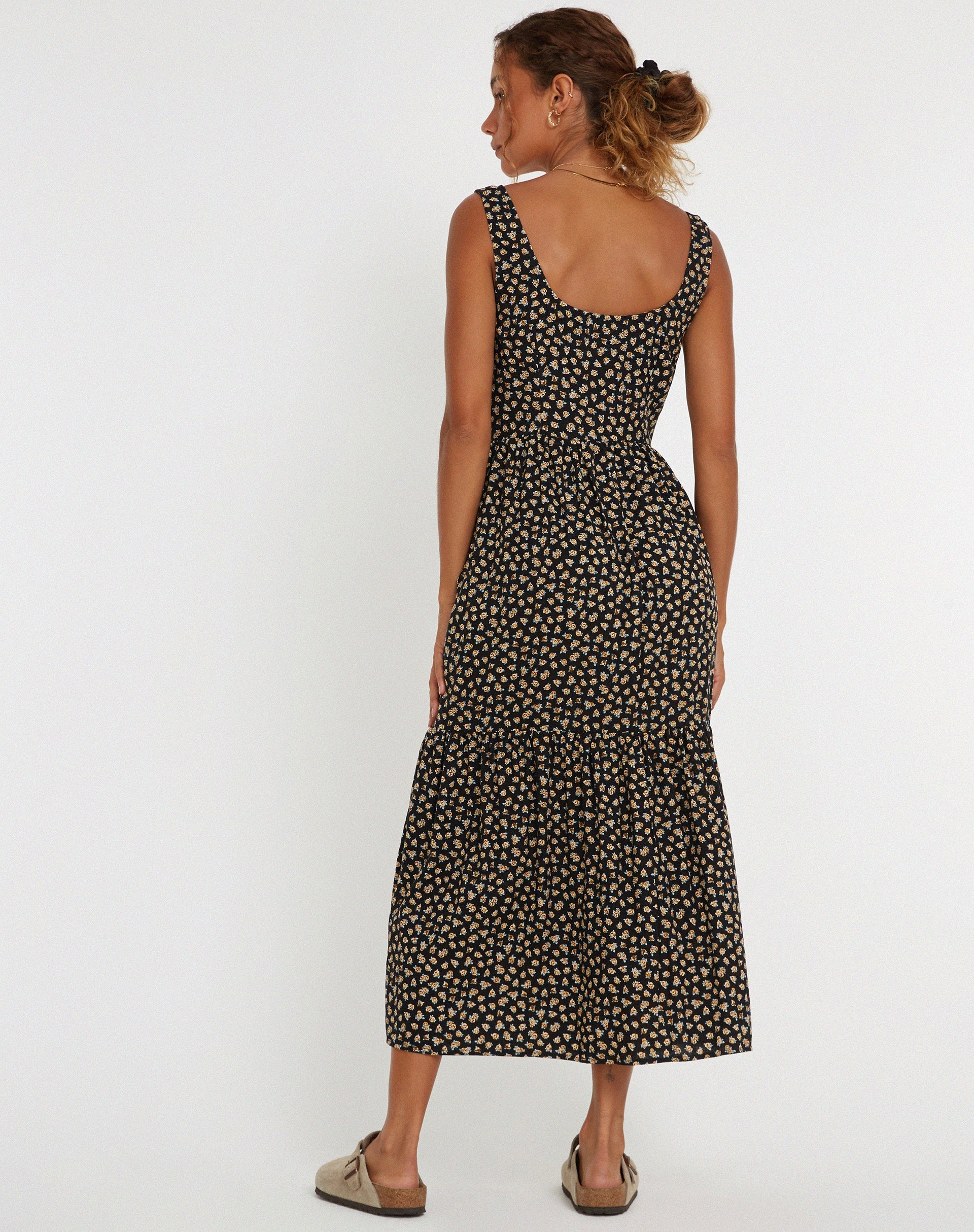 Afbeelding van Marisol Maxi Dress in Ditsy Floral Bronze