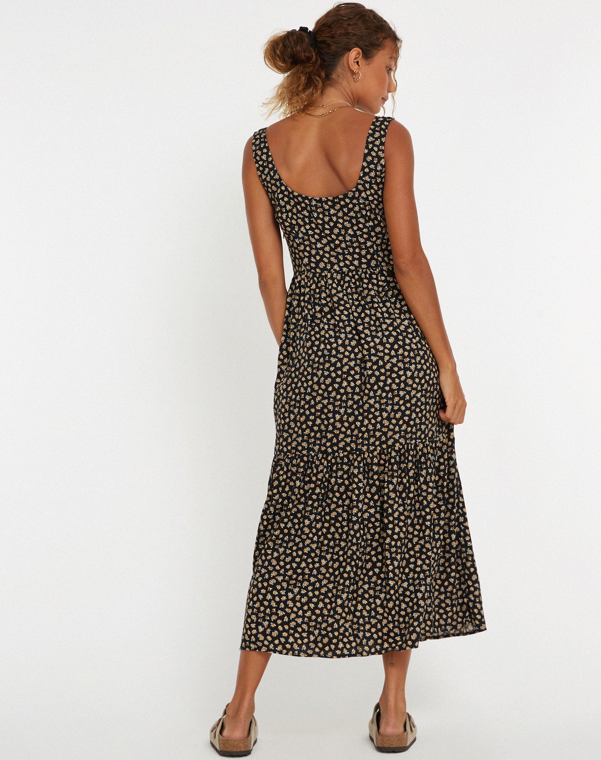 Afbeelding van Marisol Maxi Dress in Ditsy Floral Bronze