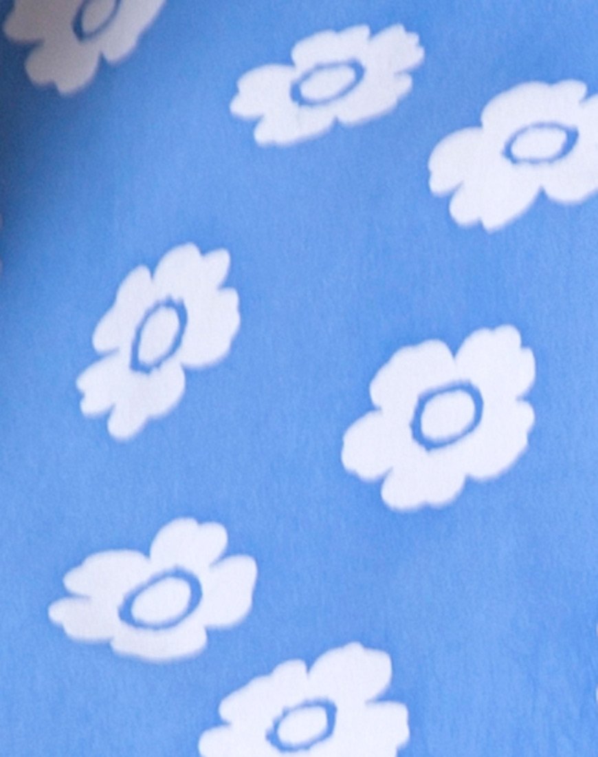 Afbeelding van Marleigh crop top in Daisy stempel hemelsblauw
