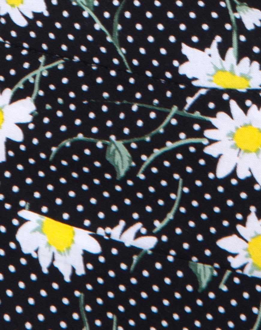 Afbeelding van Marleigh Crop Top in Polka Daisy Zwart