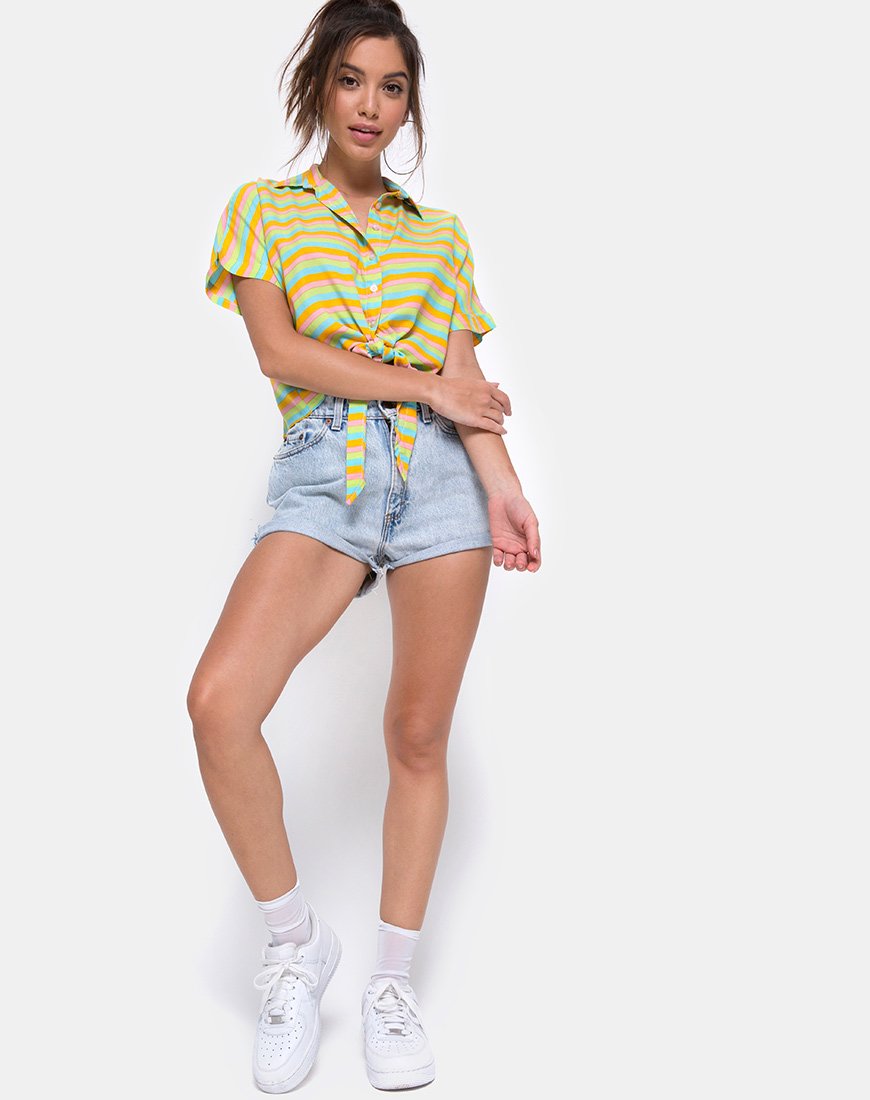 Afbeelding van Gapo Tie Up Shirt in Sweet Stripe