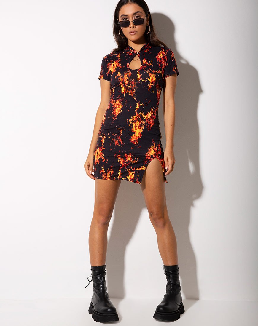 Afbeelding van Marlin Bodycon Jurk in Vuur