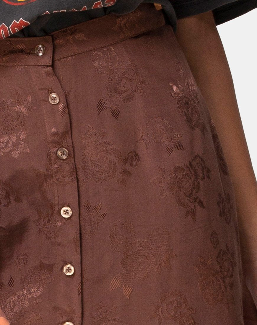 Afbeelding van Marni Midi rok in satijn roze chocolade