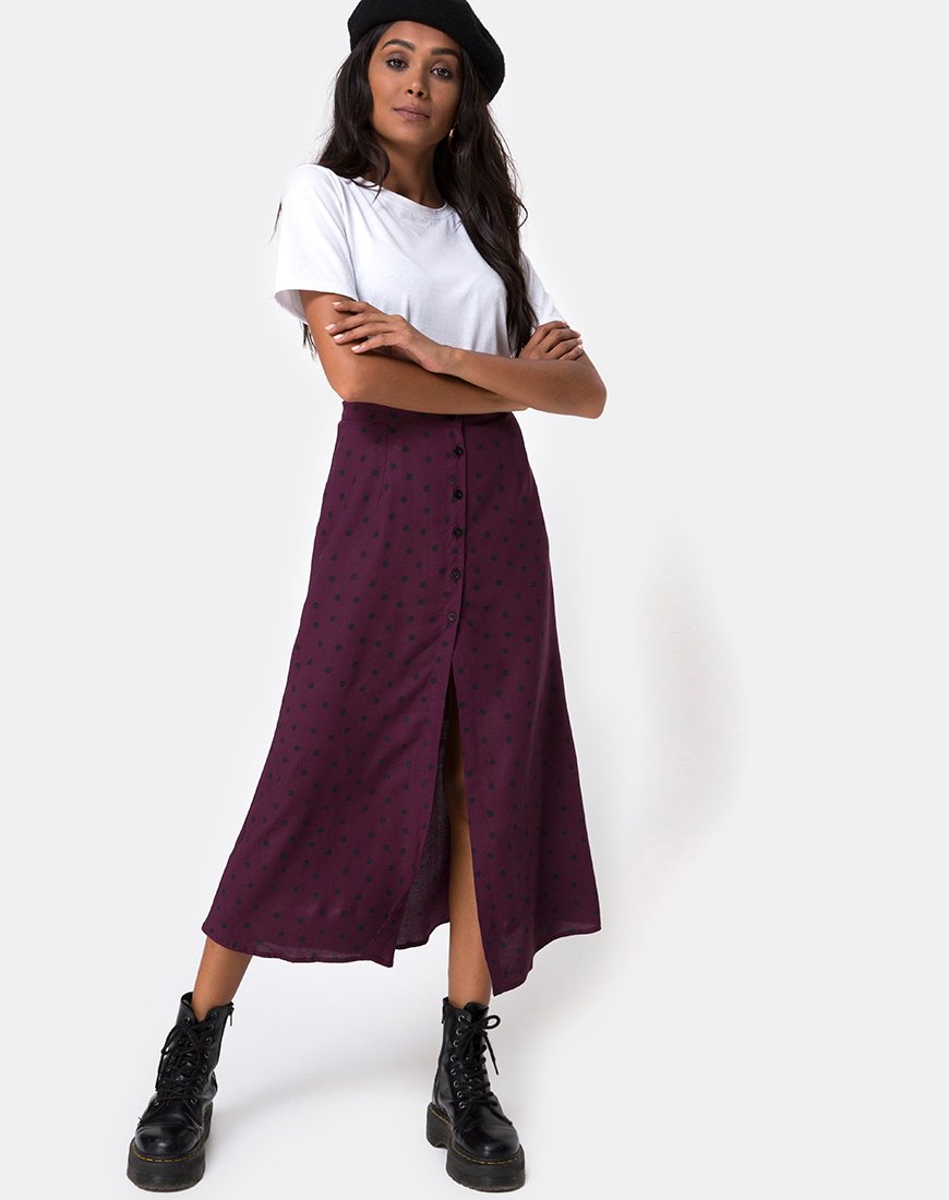Afbeelding van Marni Midi rok in skater polka wijn