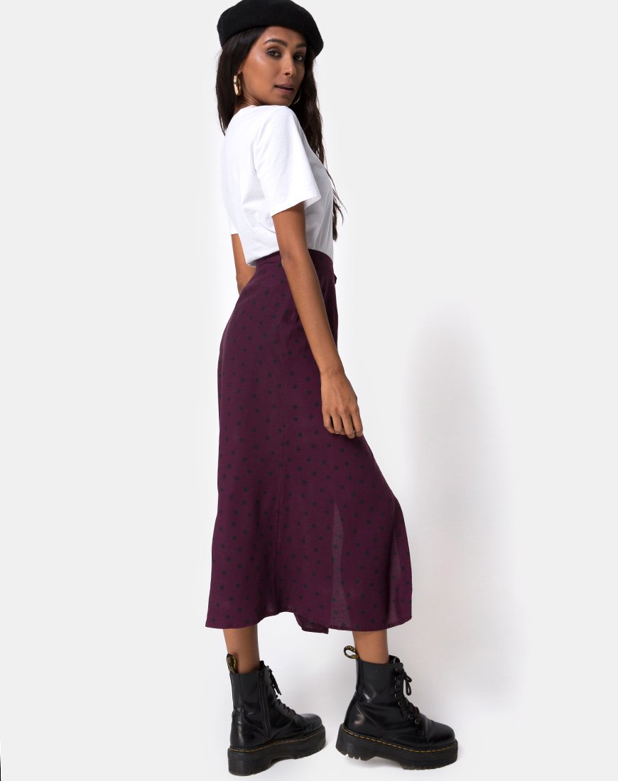 Afbeelding van Marni Midi rok in skater polka wijn
