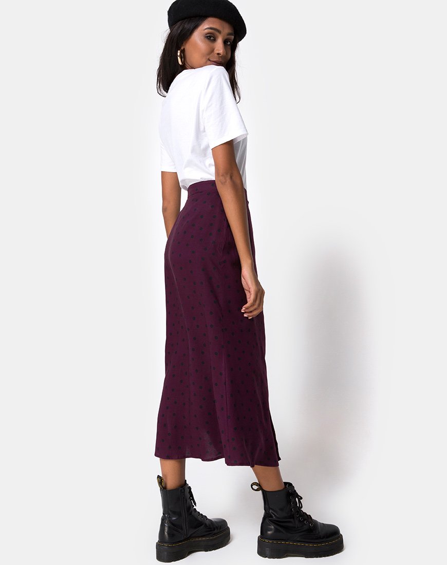 Afbeelding van Marni Midi rok in skater polka wijn