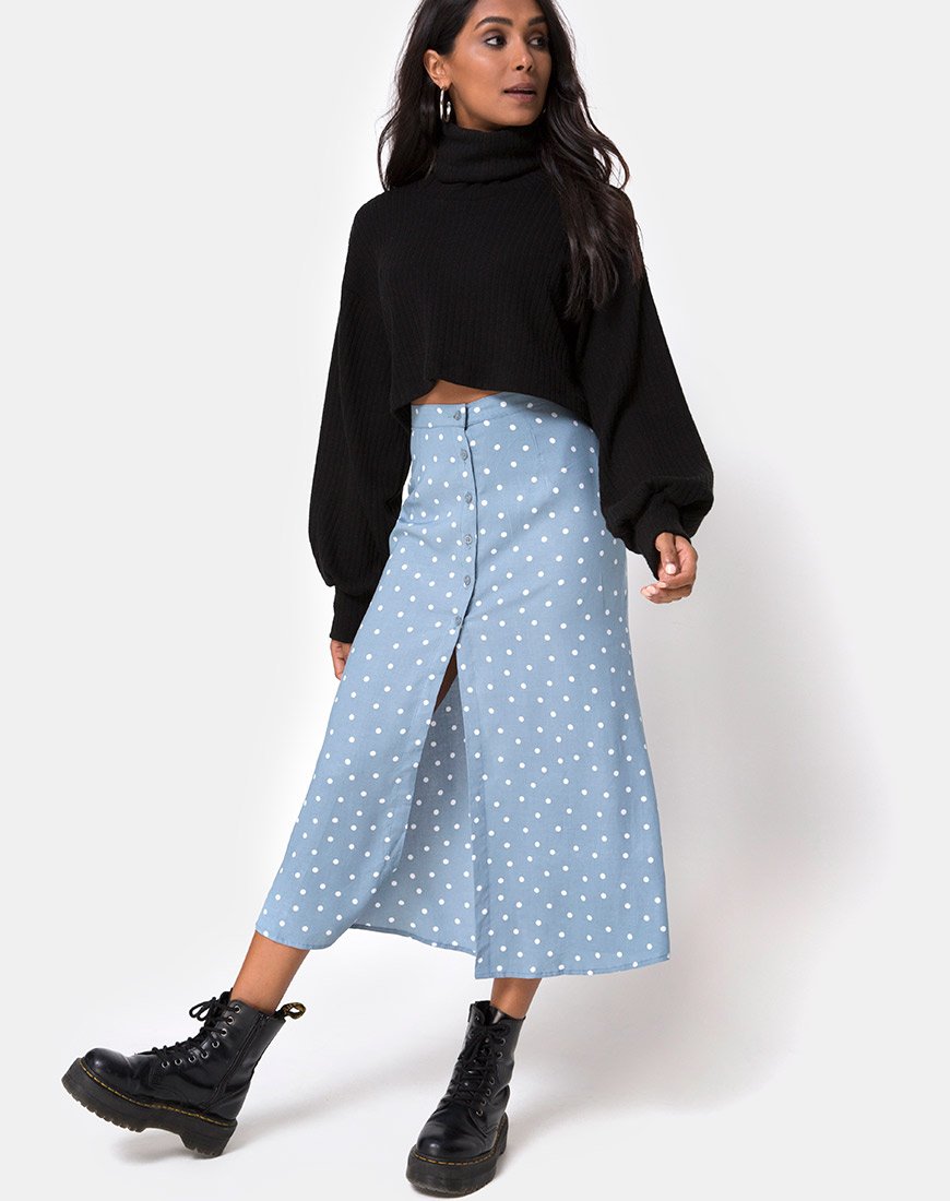 Marni Midi-rok in skater polka blauw