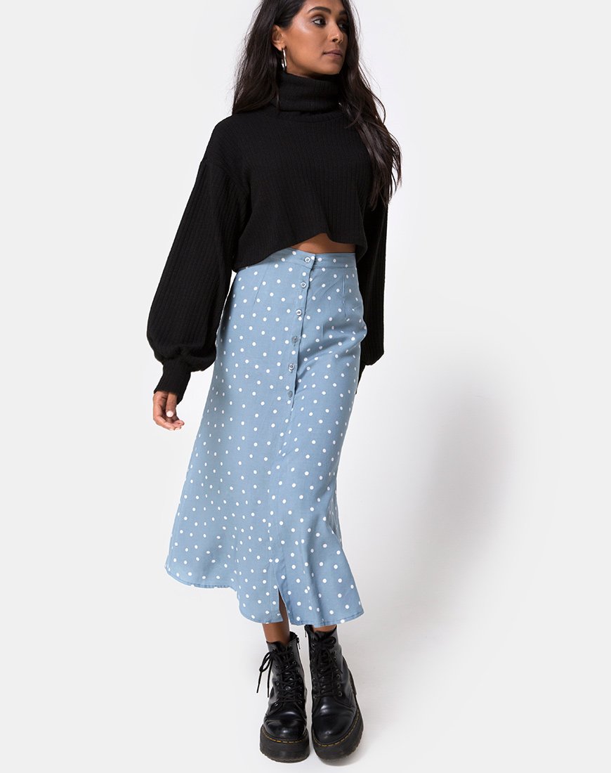 Afbeelding van Marni Midi rok in skater polka blauw
