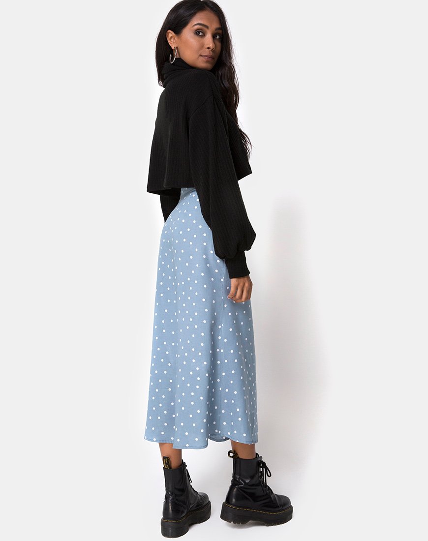 Afbeelding van Marni Midi rok in skater polka blauw