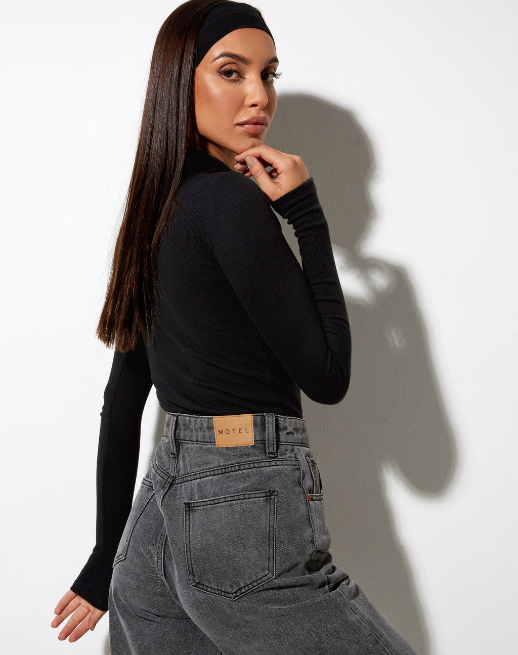 Matri Top in Rib Zwart