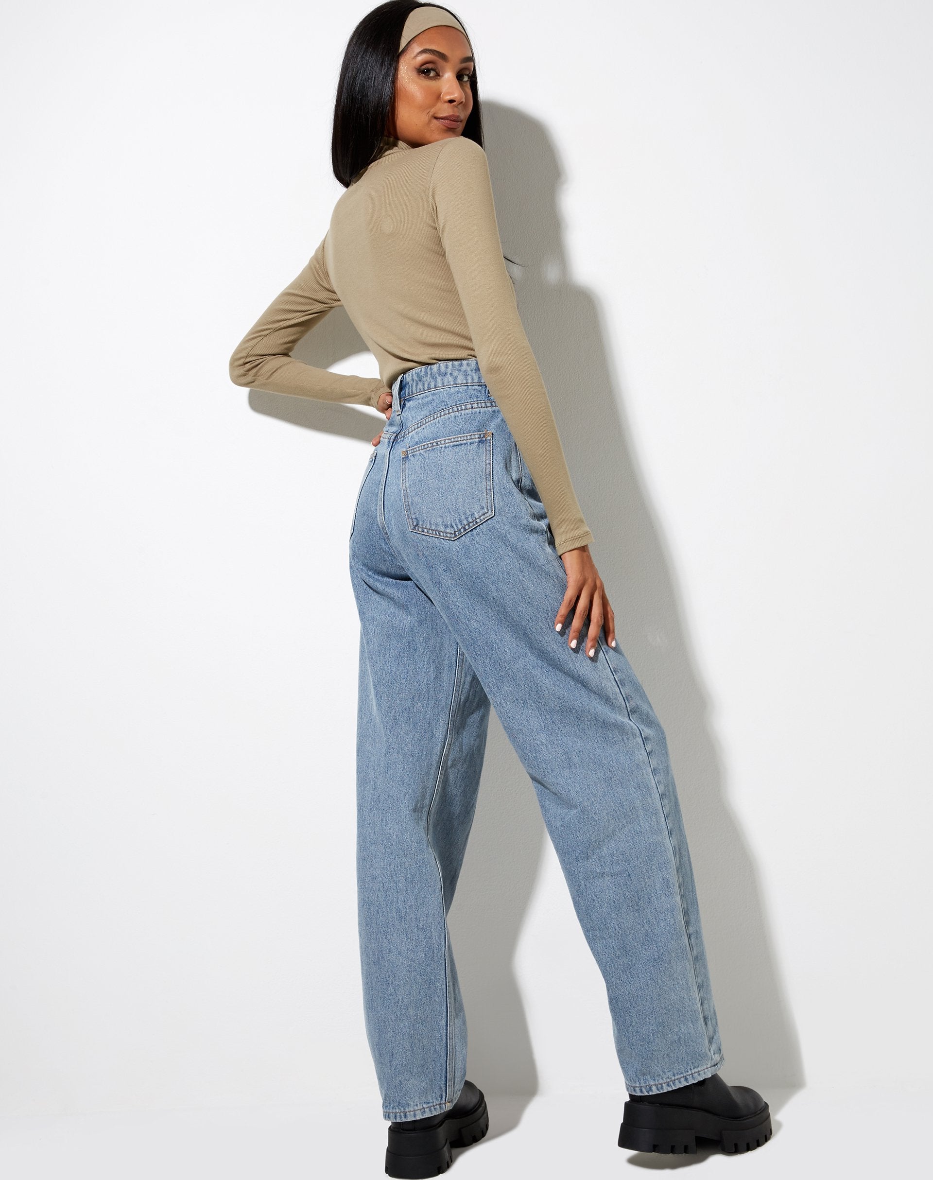 Afbeelding van Matri Lange Mouw Top in Rib Eucalyptus