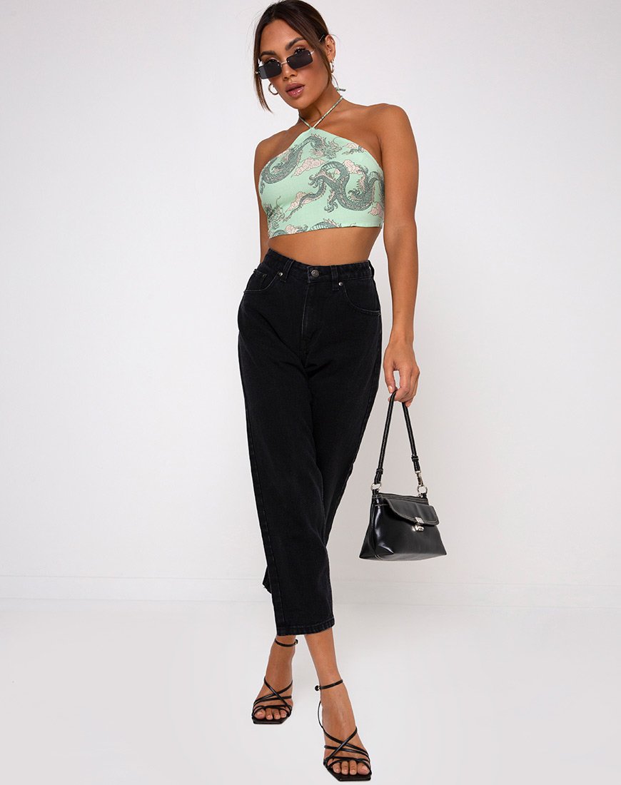 Afbeelding van Maudy Crop Top in Chinese Draak Neo Mint
