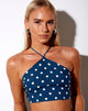 Afbeelding van Maudy Crop Top in Medium Polka Navy