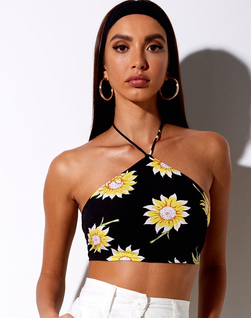 Maudy Crop Top in Zonnedagen Zwart