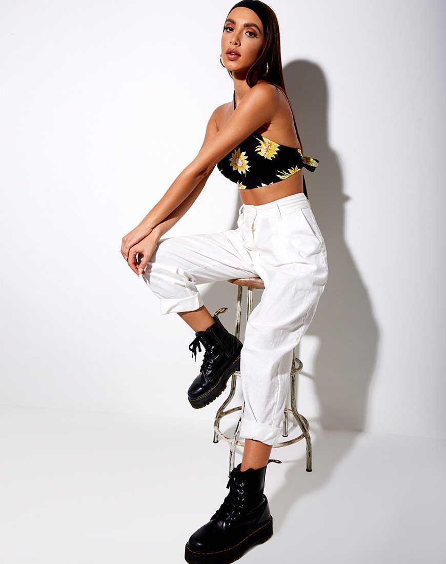 Afbeelding van Maudy Crop Top in Zonnige Dagen Zwart