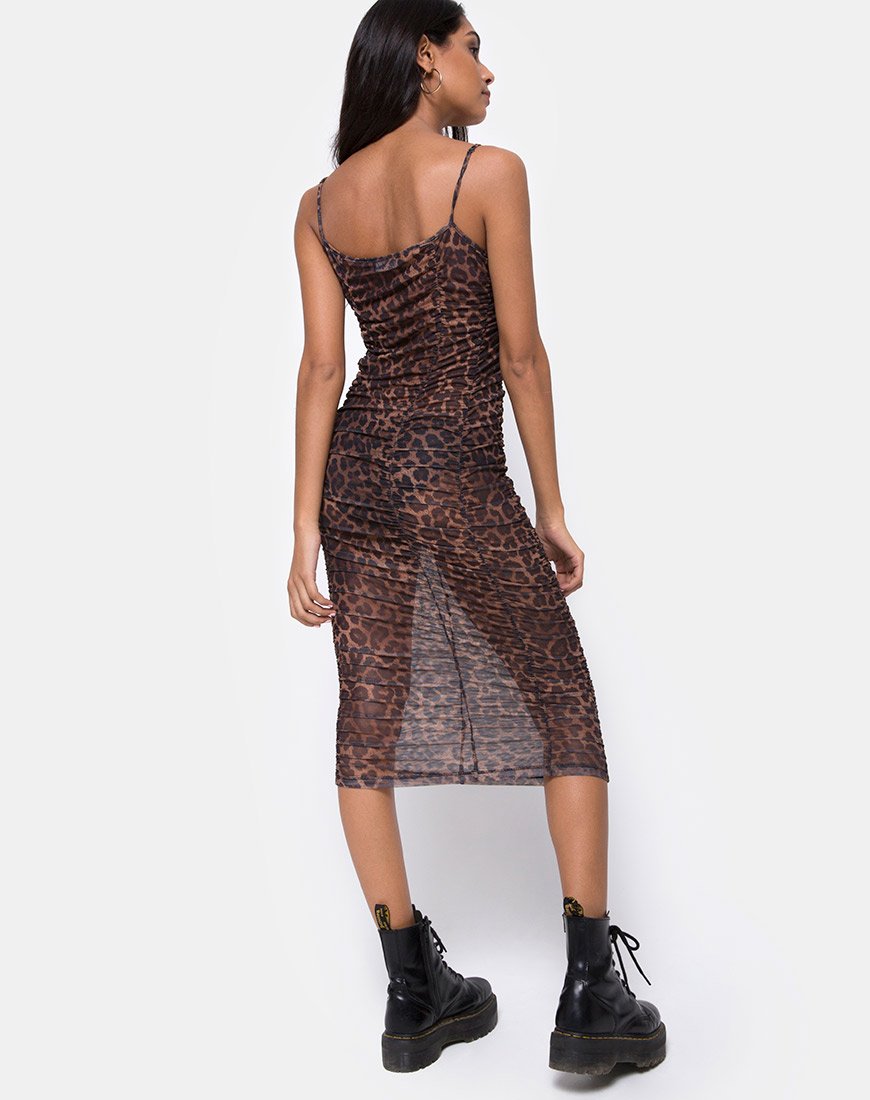 Mauna Jurk in Luipaard Mesh