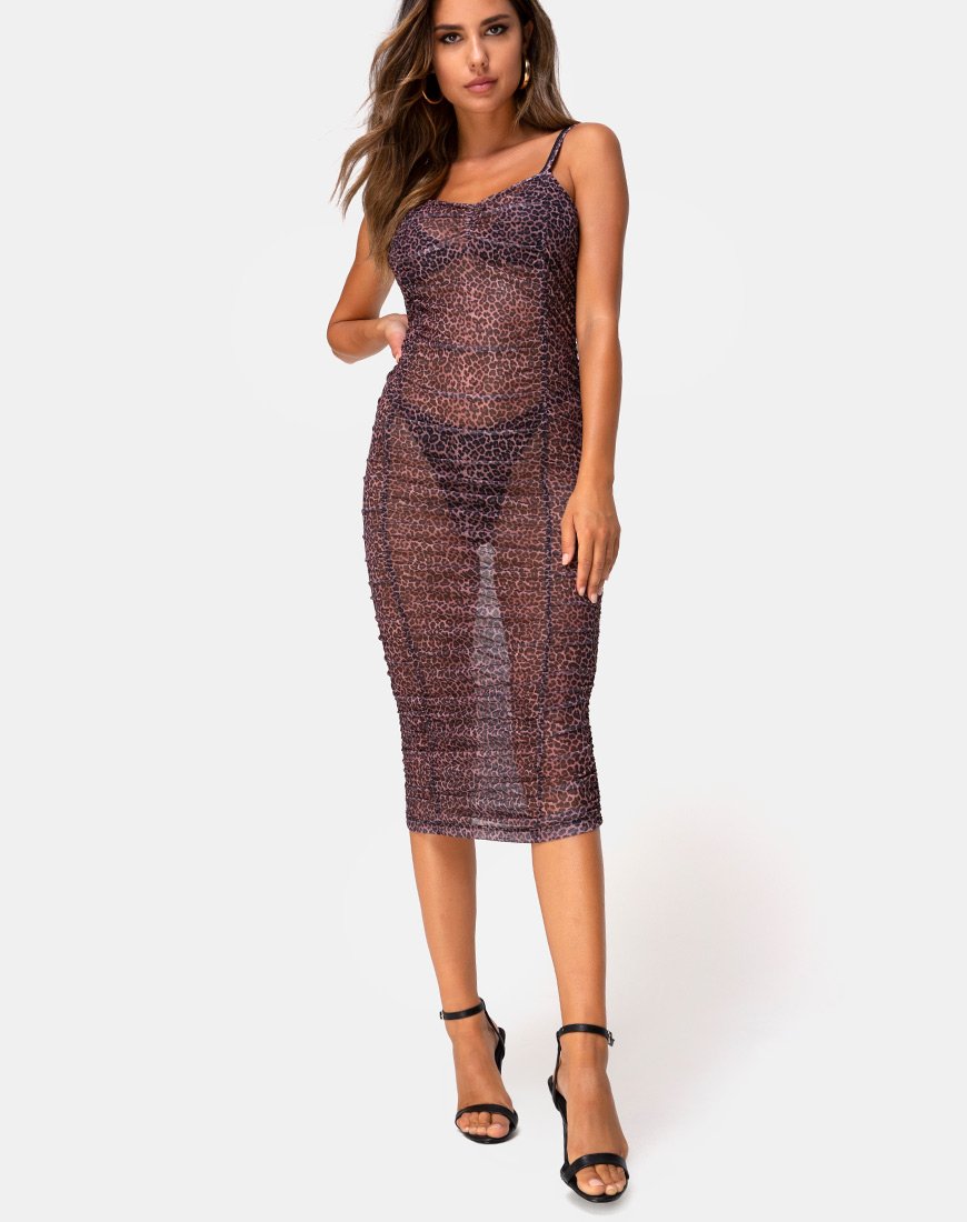 Afbeelding van Mauna Maxi Dress in Rar Leopard Mesh