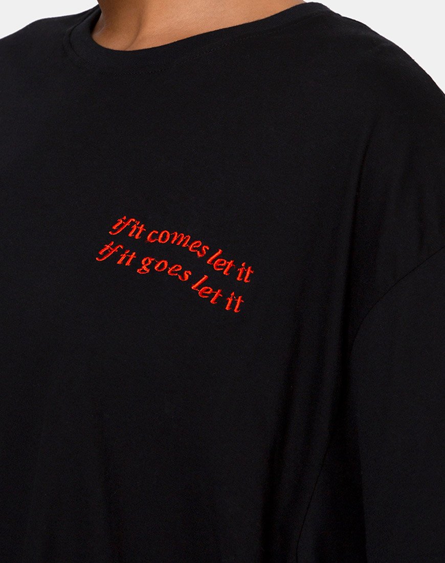 Afbeelding van Maxi Tee in Charcoal Als het komt, laat het komen