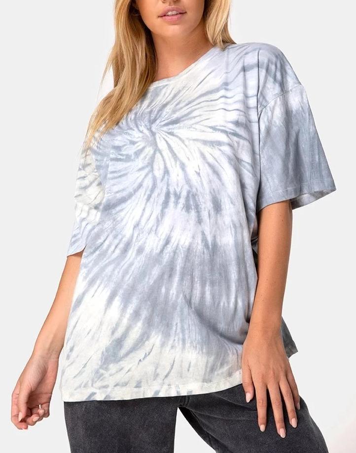 Afbeelding van Maxi T-shirt in grijs Tie Dye