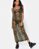 Afbeelding van Maxine Maxi Dress in Lime Animal Flock