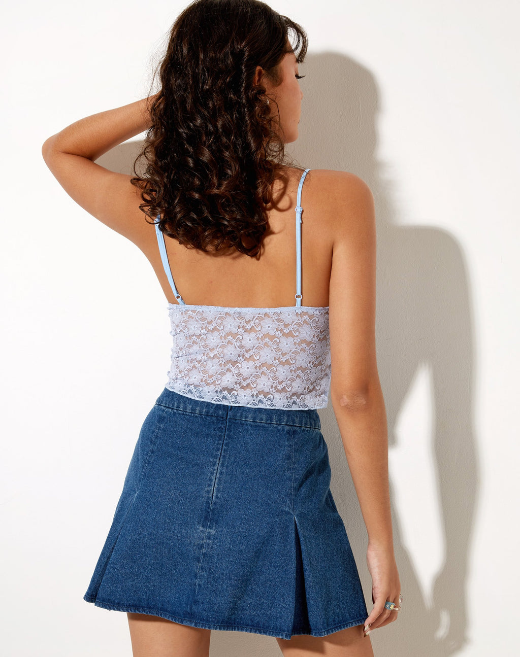 Mayrinda Crop Top in Kant Poederblauw
