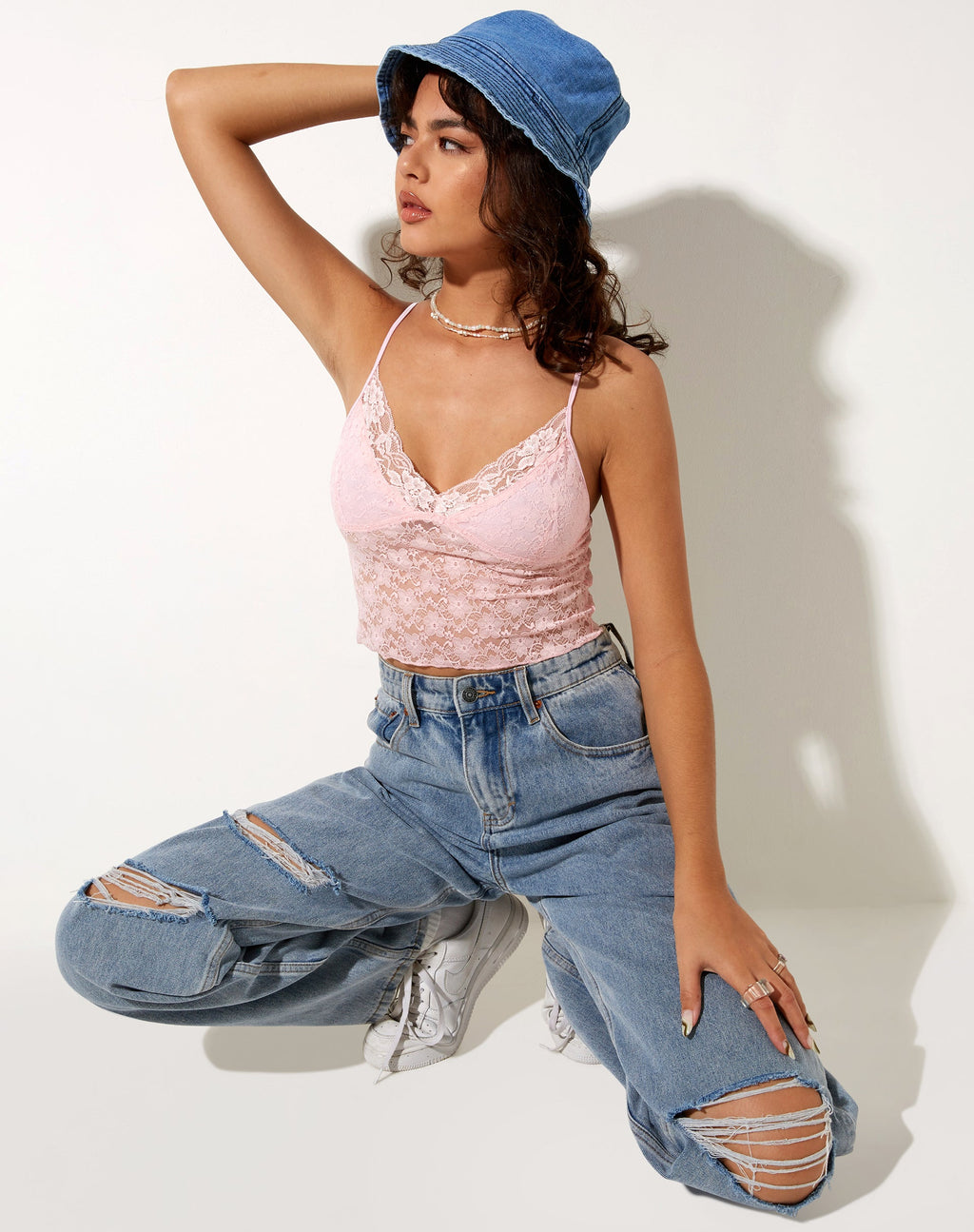 Mayrinda Crop Top in Kant Zoet Roze