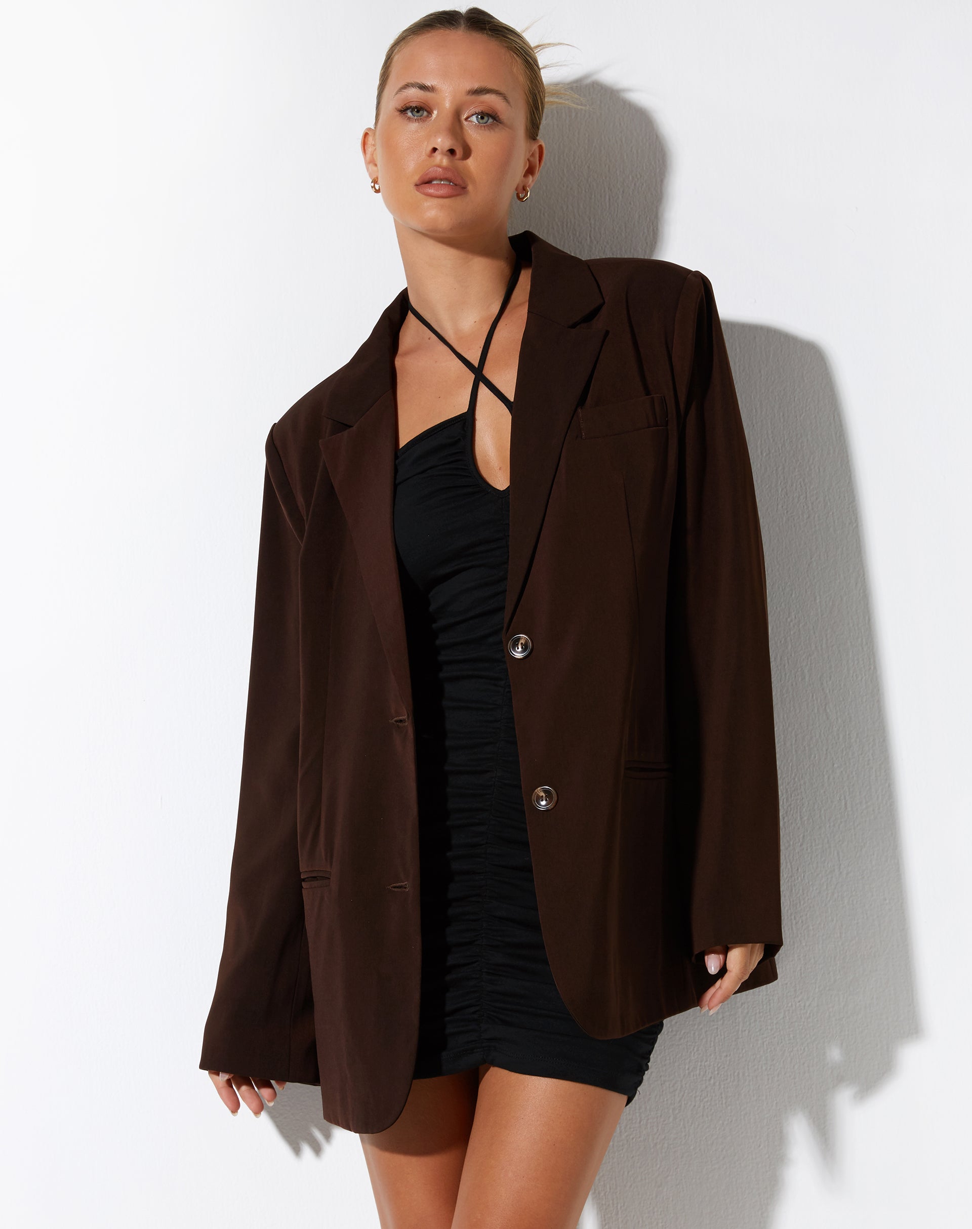BEELD VAN Mazaya Blazer in Tailoring Dark Chocolate