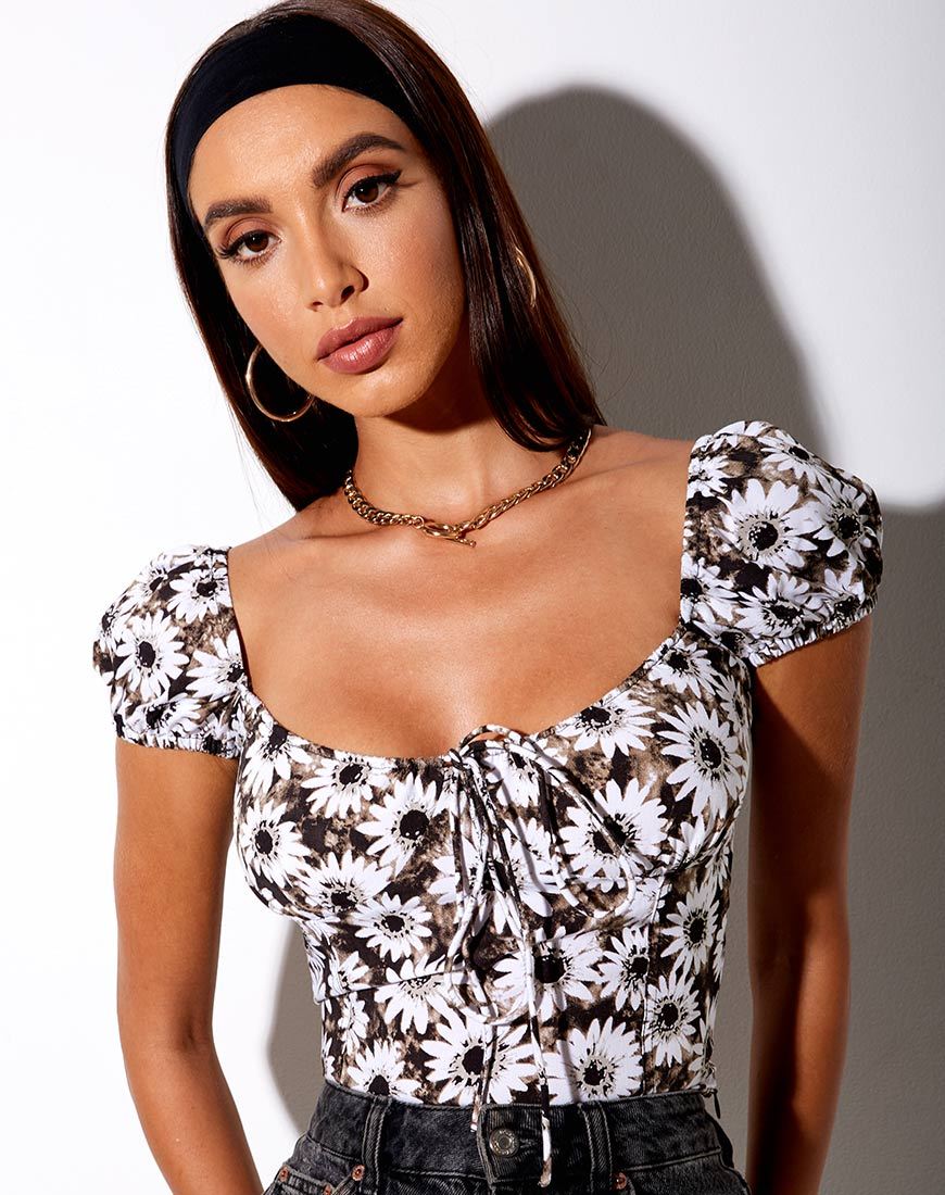 Mazu Crop Top in geverfd Daisy