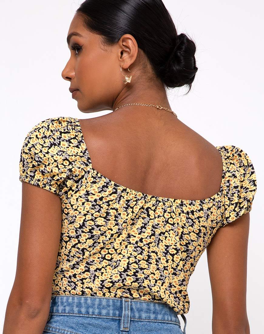 Mazu Top in Mini Bloom Geel