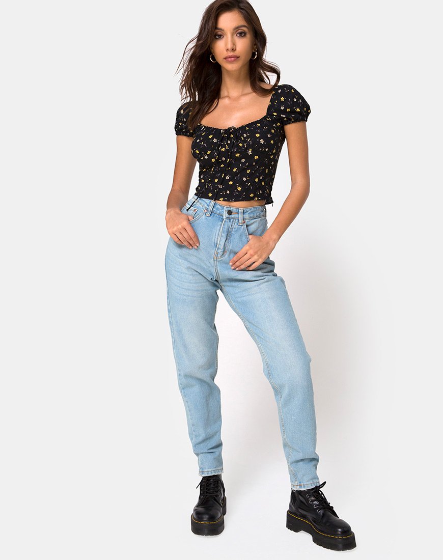 Afbeelding van Mazu Top in Pretty Petal Black