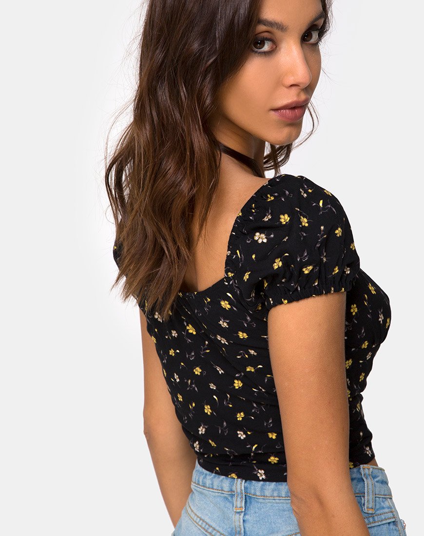 Afbeelding van Mazu Top in Pretty Petal Black