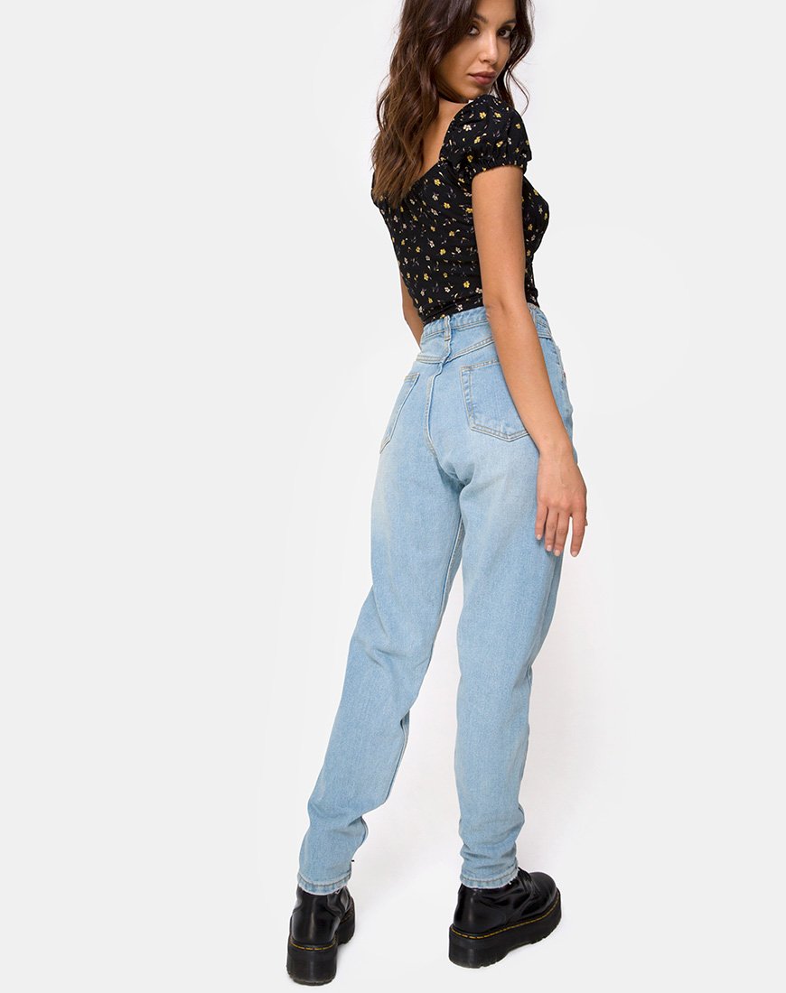 Afbeelding van Mazu Top in Pretty Petal Black
