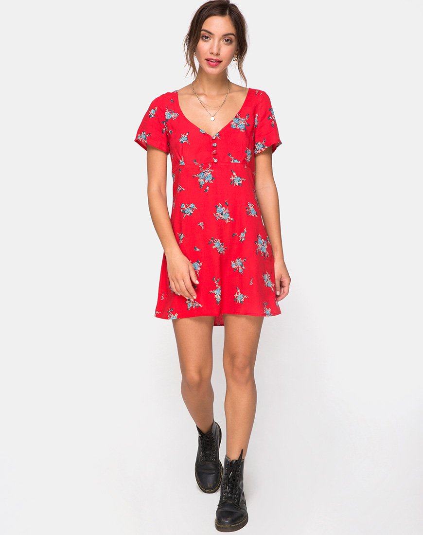 Afbeelding van Meca Jurk in Soi Rose Rood