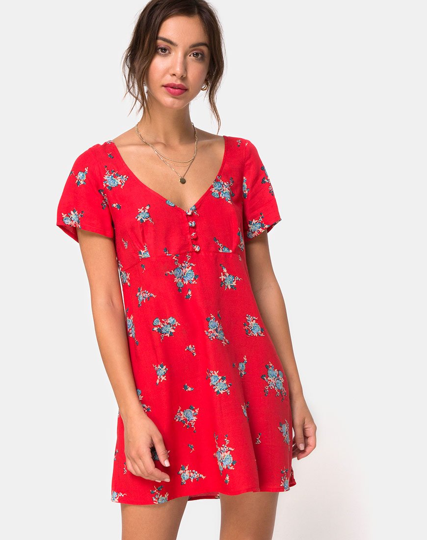 Meca Jurk in Soi Rose Rood