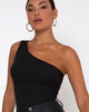 Afbeelding van Medi One Shoulder Top in Zwart
