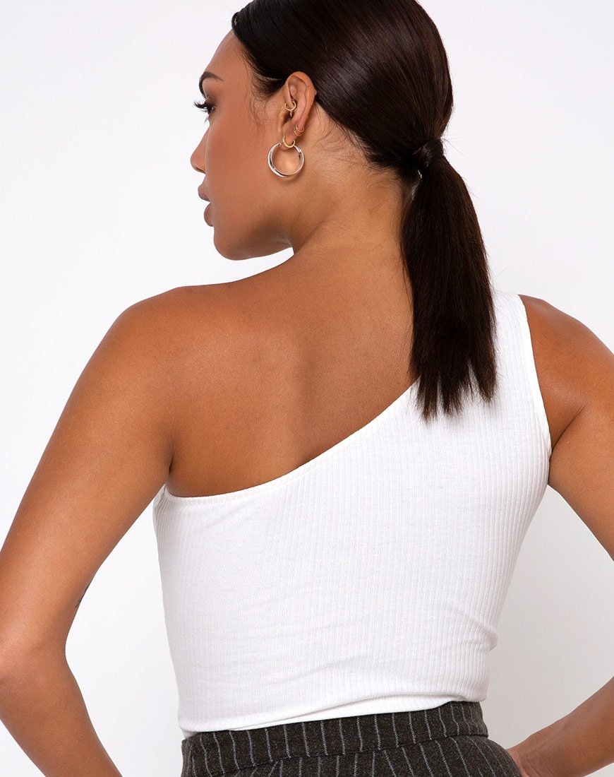 Afbeelding van Medi One Shoulder Top in Ivoor